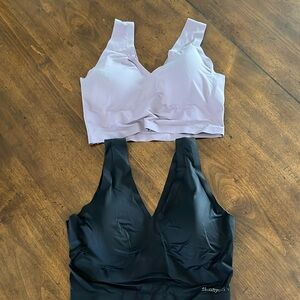Skinny Girl Sports Bras 2 pack Black Lilac Medium